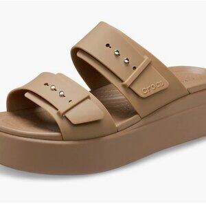 Crocs Women's Brooklyn Buckle Low Wedge, Platform Sandals